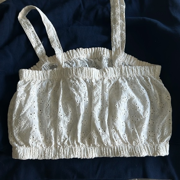 Madewell White Eyelet Crop Top - Picture 4 of 7